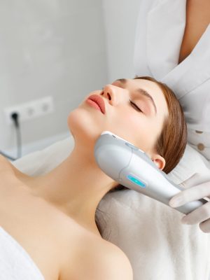 Expert HIFU Nonsurgical Facelift by Our Specialist A girl receiving HIFU nonsurgical facelift treatment performed by our specialist for enhanced beauty